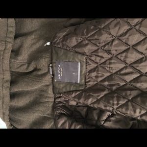 Nautica Leather Jacket/Sweatshirt L
